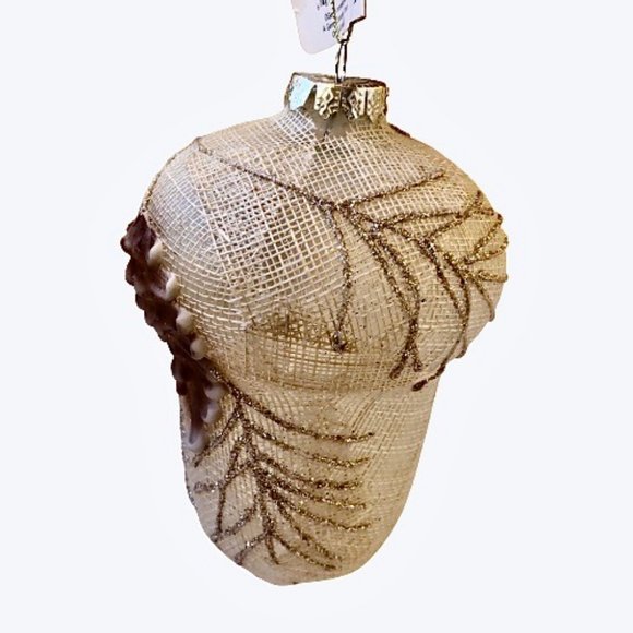 GERSON White Finial Acorn Glitter Glass Ornament Christmas Large Size 6" NEW - Picture 11 of 11